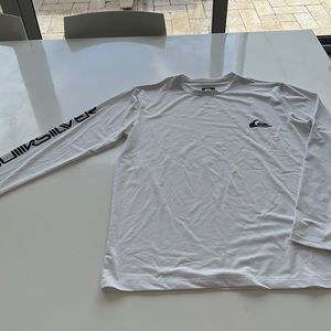 Quicksilver UV mens white long sleeve shirt small